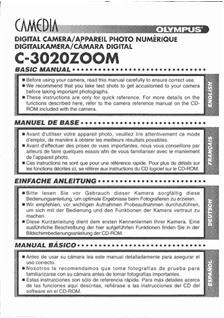 Olympus C 3020 Zoom manual. Camera Instructions.